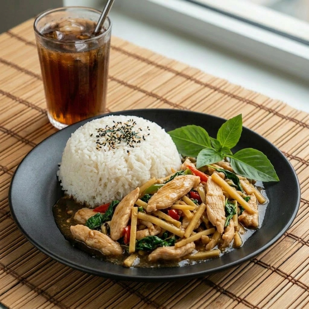 Poulet au basilic thaï